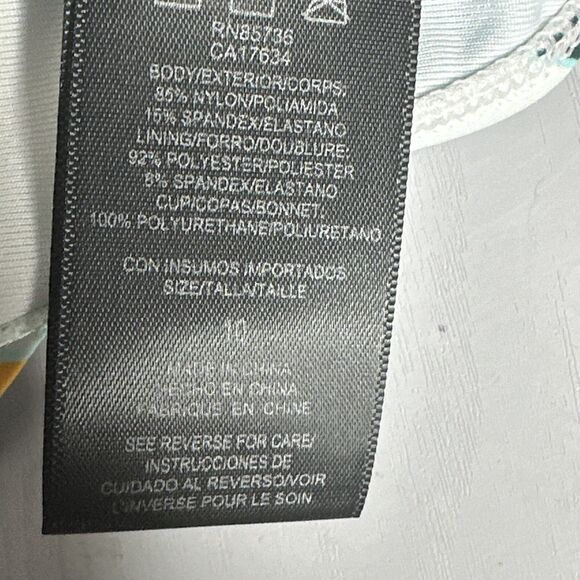 NWT Vince Camuto Tropical Long Sleeve Swimsuit Size 10 Open Back UPF‎ One Piece - Picture 12 of 15